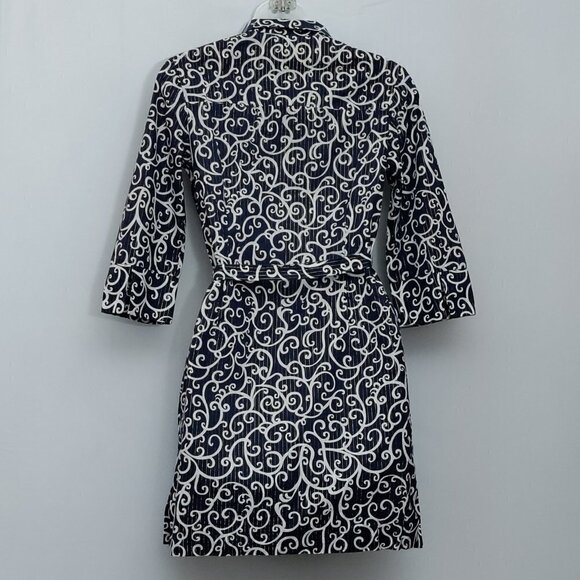 Lilly Pulitzer Shirt Dress Size 2 Scroll Metallic - Picture 2 of 4